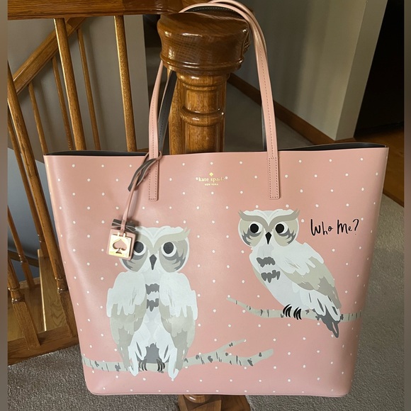 Kate Spade Owl Tote Purse Bag Blaze A Trail Who Me Easter mothers day gift